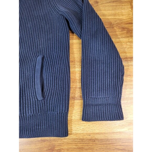 Brooks Brothers Chunky Cotton Mens Size XL Navy Blue Cardigan Sweater - Picture 2 of 5